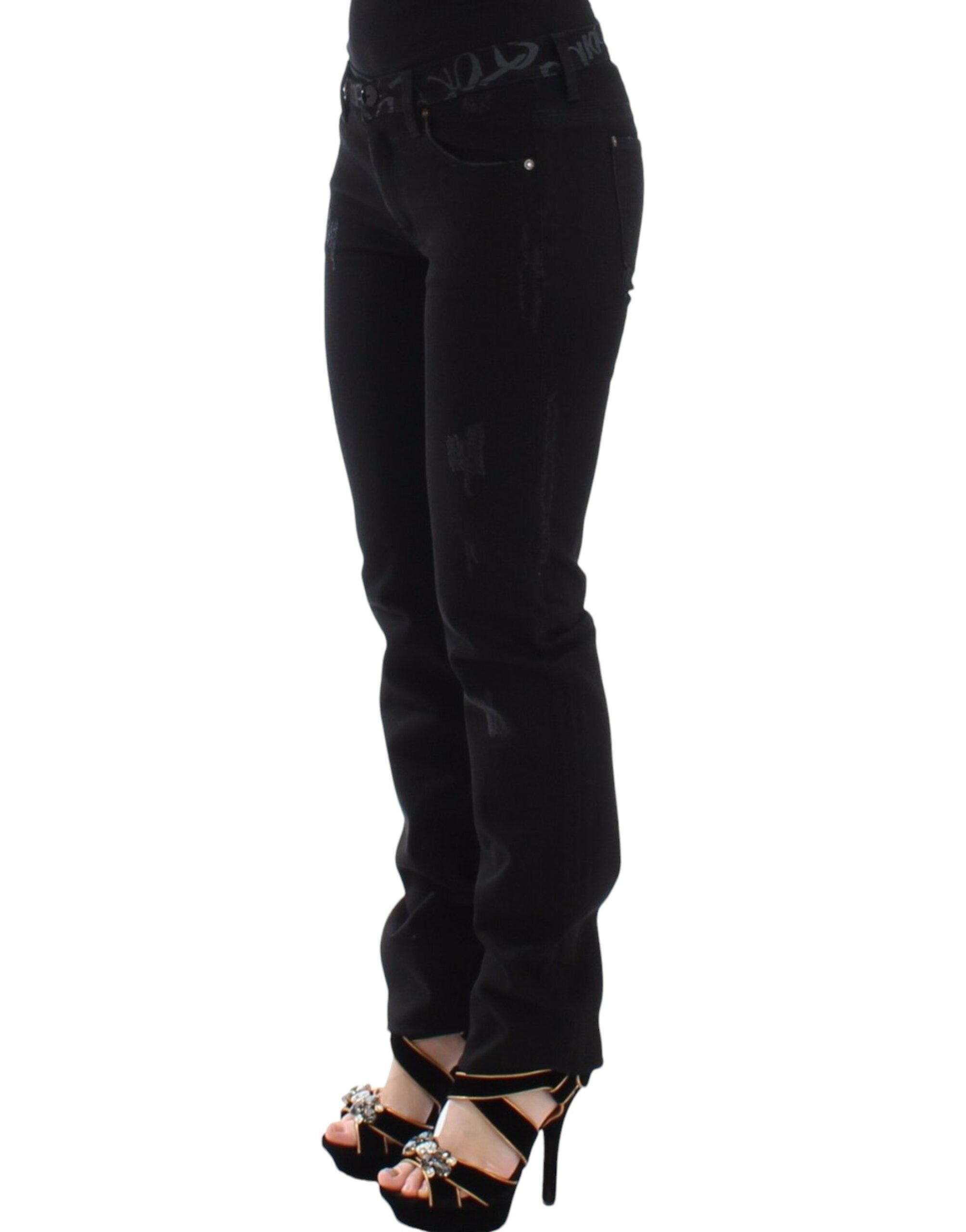 Ermanno Scervino Black Slim Jeans Denim Trousers Skinny Stretch