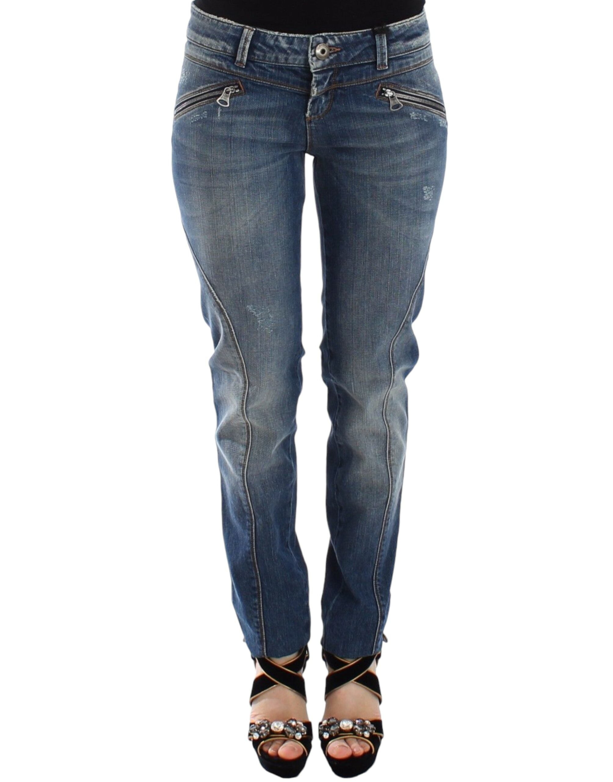 Ermanno Scervino Blue Slim Jeans Denim Trousers Straight Stretch