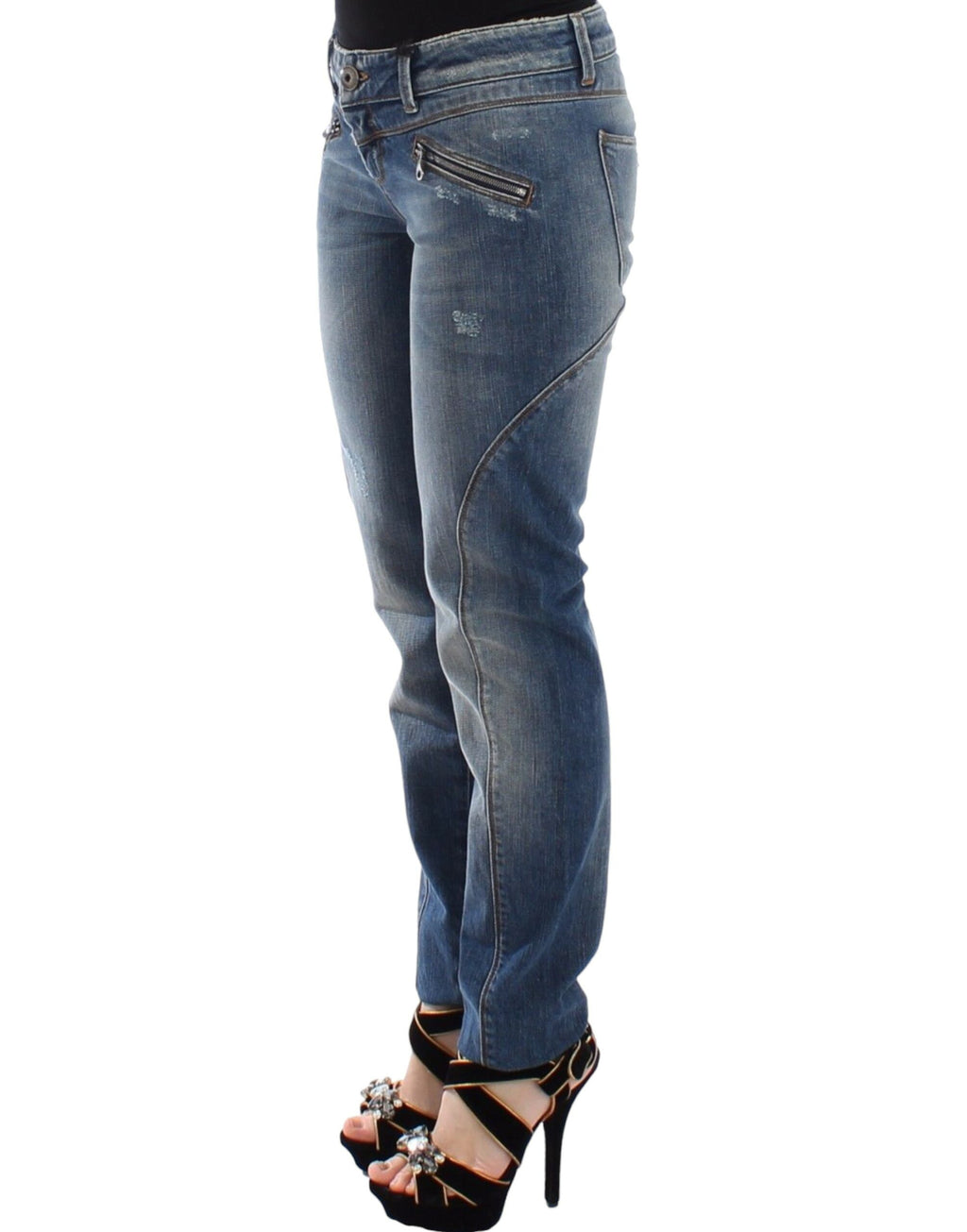 Ermanno Scervino Blue Slim Jeans Denim Trousers Straight Stretch