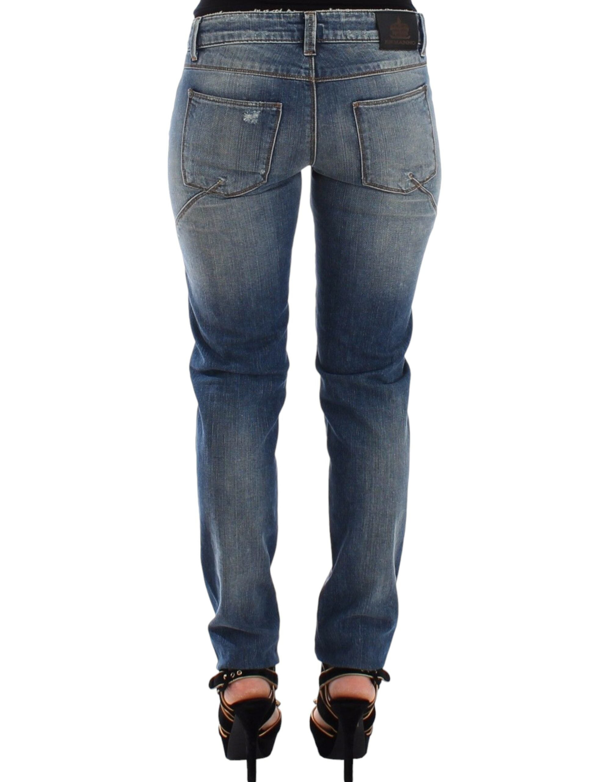 Ermanno Scervino Blue Slim Jeans Denim Trousers Straight Stretch
