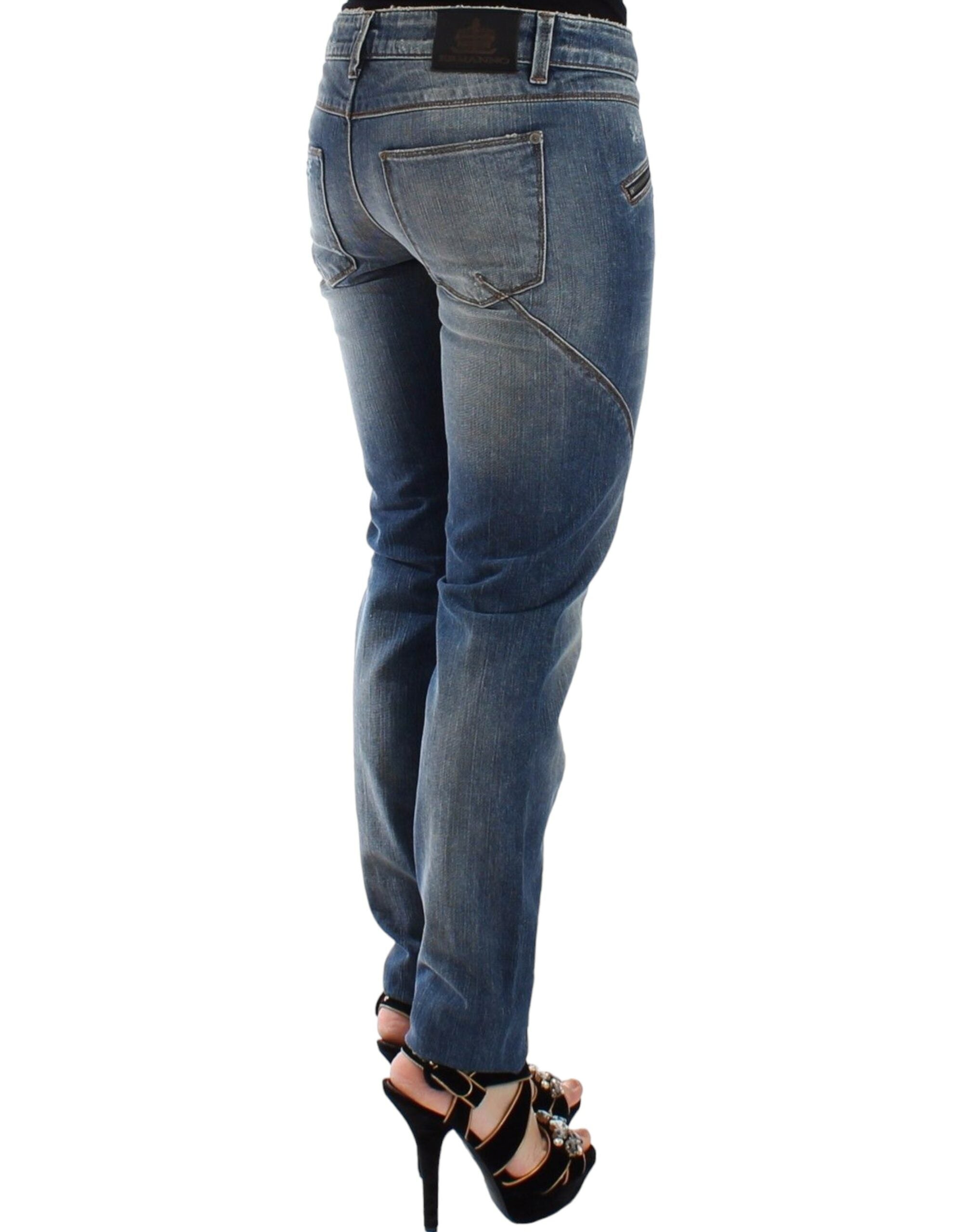 Ermanno Scervino Blue Slim Jeans Denim Trousers Straight Stretch
