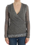 Ermanno Scervino Grey long-sleeved wool blend sweater