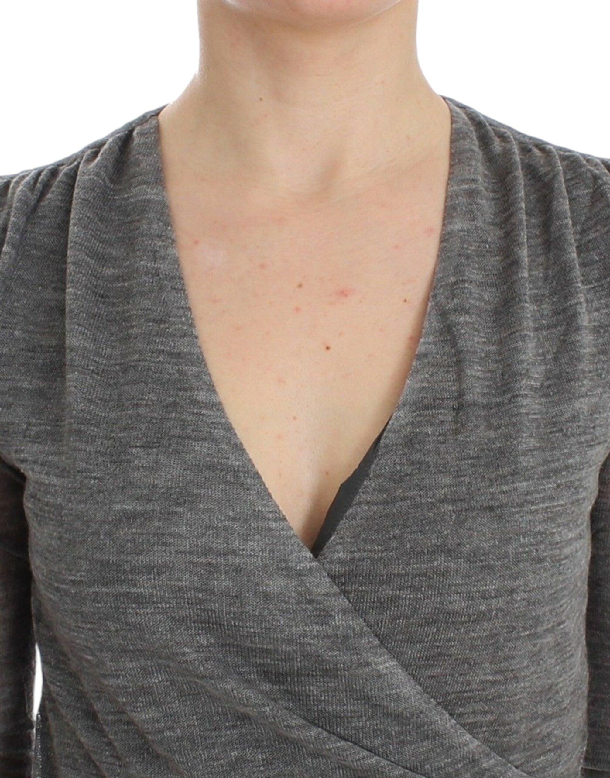 Ermanno Scervino Grey long-sleeved wool blend sweater