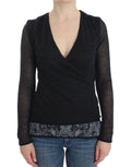 Ermanno Scervino Black Wool Blend Stretch Long-Sleeve Sweater