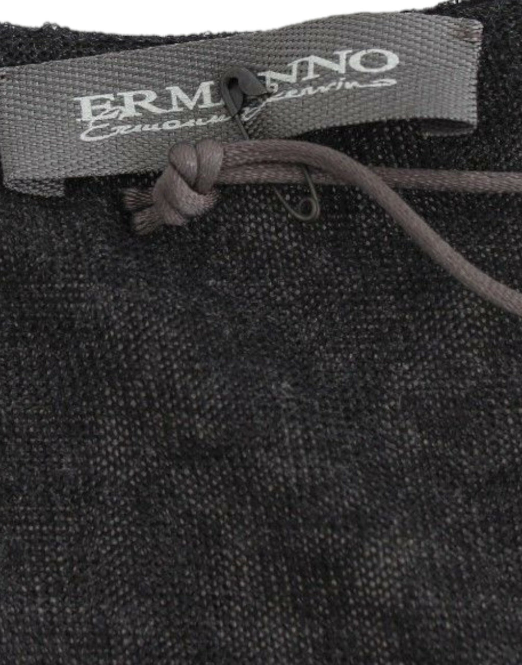 Ermanno Scervino Black Wool Blend Stretch Long-Sleeve Sweater