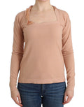 Ermanno Scervino Orange Striped Long-Sleeve Wool Blend Top