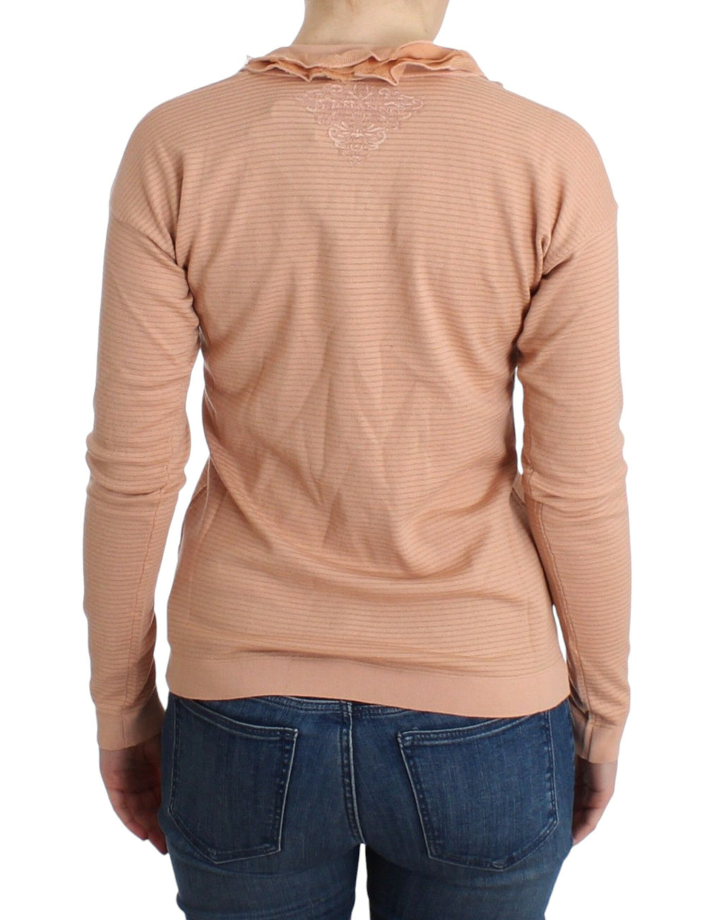 Ermanno Scervino Orange Striped Long-Sleeve Wool Blend Top