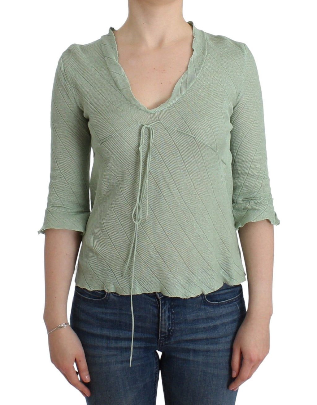 Ermanno Scervino Grünes leichtes Strickpullover-Top Bluse