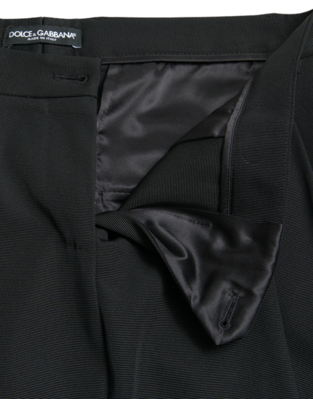 Dolce & Gabbana Black High-Waist Tapered Wool Trousers