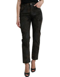 Dolce & Gabbana Braune BOYFRIEND Jeans aus Baumwoll-Denim mit mittlerer Taille