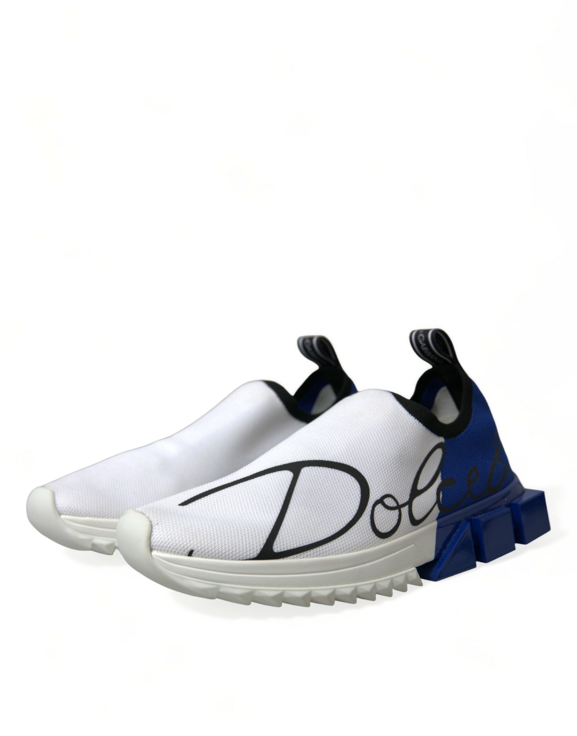 Dolce & Gabbana Weiß Blau Sorrento Low Top Männer Casual Turnschuhe Schuhe