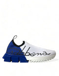 Dolce & Gabbana Weiß Blau Sorrento Low Top Männer Casual Turnschuhe Schuhe