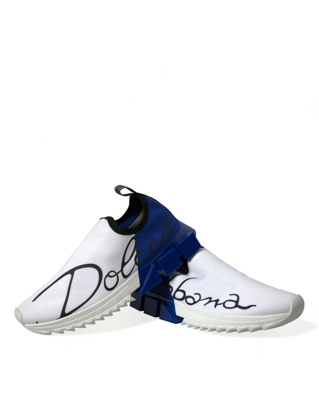 Dolce & Gabbana Weiß Blau Sorrento Low Top Männer Casual Turnschuhe Schuhe