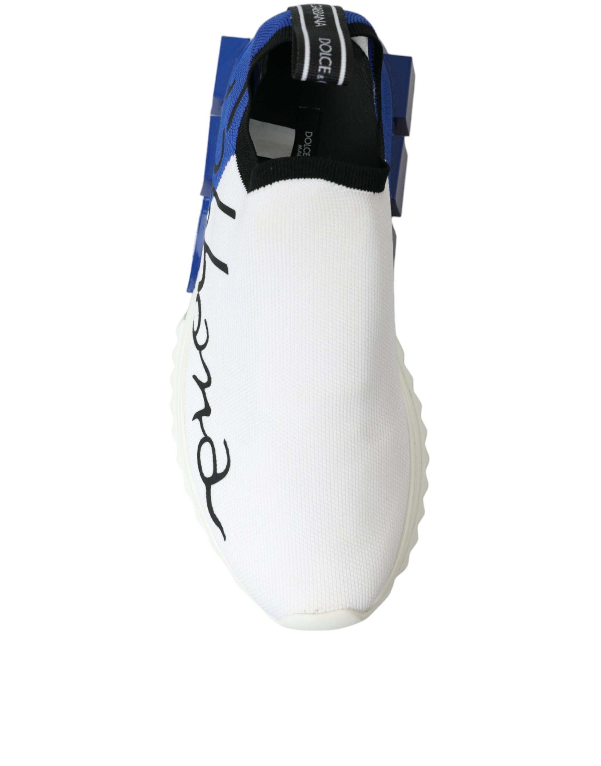 Dolce & Gabbana Weiß Blau Sorrento Low Top Männer Casual Turnschuhe Schuhe