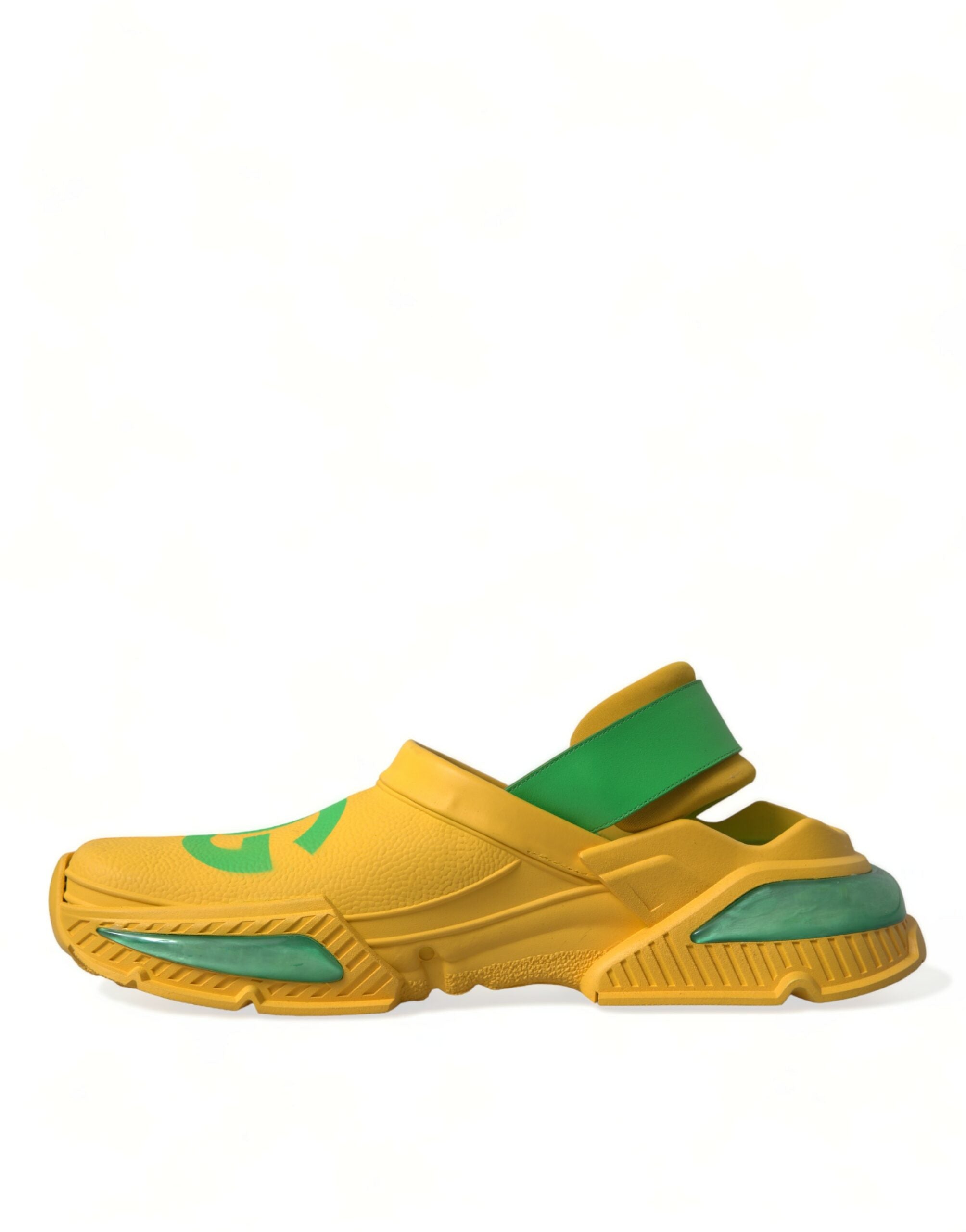 Dolce & Gabbana Gelb Grün Gummi Clogs Männer Pantoffeln Männer Schuhe