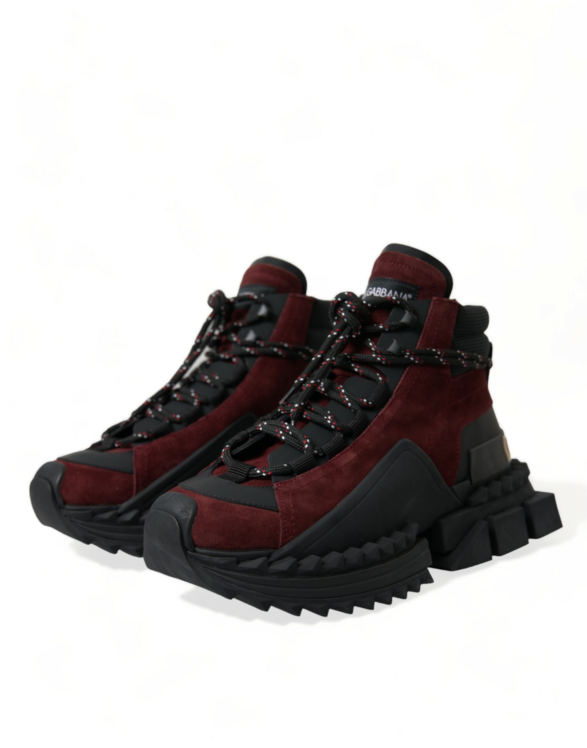 Dolce & Gabbana Burgundy Super King High Top Men's Sneakers Shoes