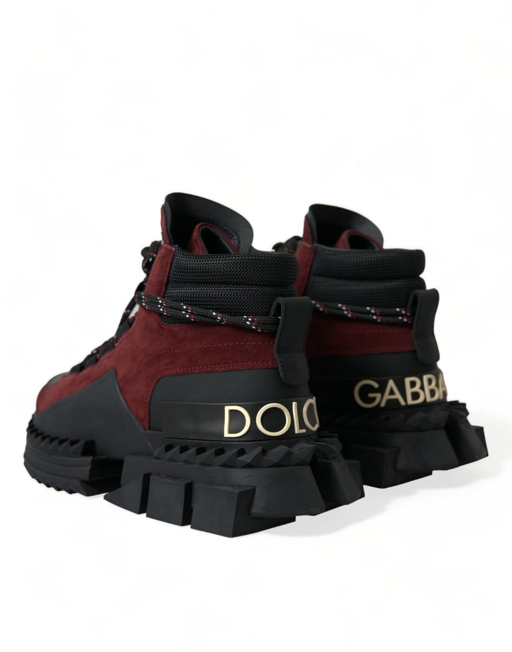 Dolce & Gabbana Burgundy Super King High Top Men's Sneakers Shoes