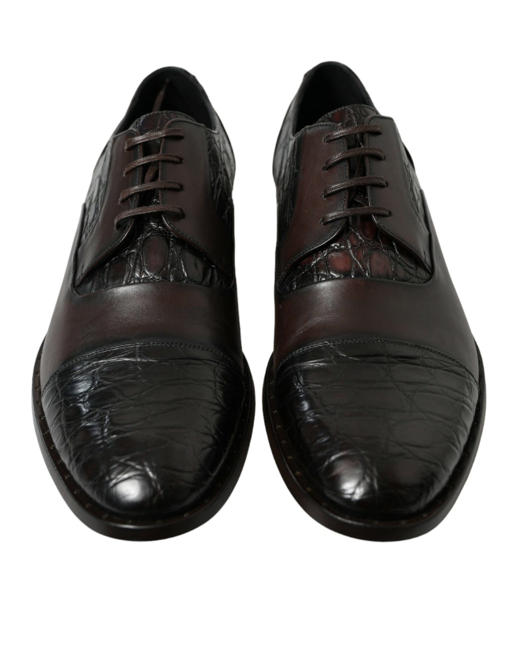 Dolce & Gabbana Braunes Exotisches Leder Formelle Herren Anzugschuhe