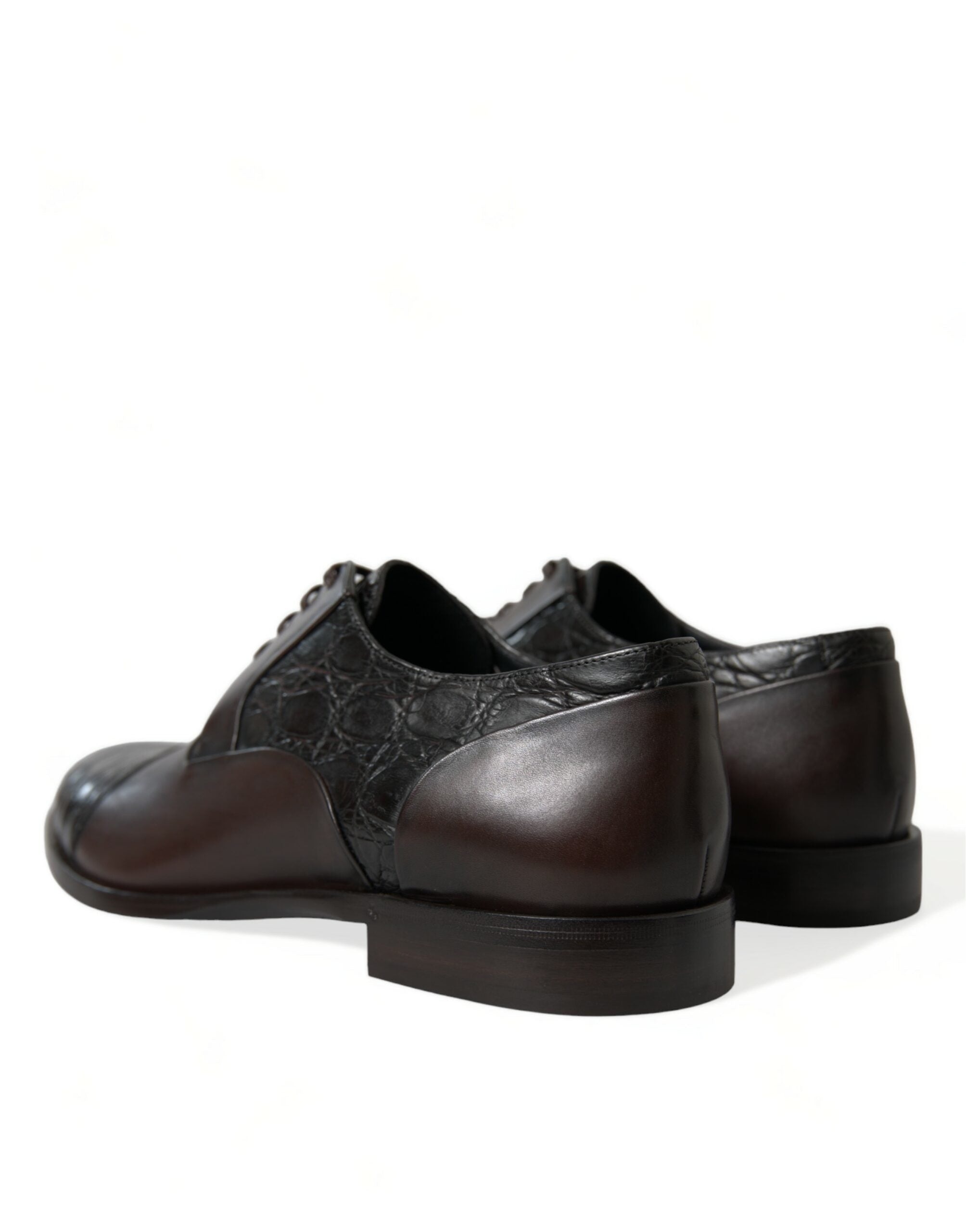 Dolce & Gabbana Braunes Exotisches Leder Formelle Herren Anzugschuhe
