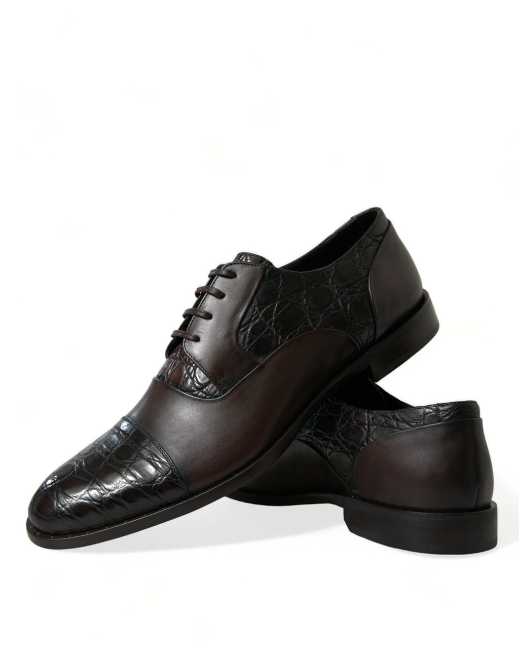 Dolce & Gabbana Braunes Exotisches Leder Formelle Herren Anzugschuhe