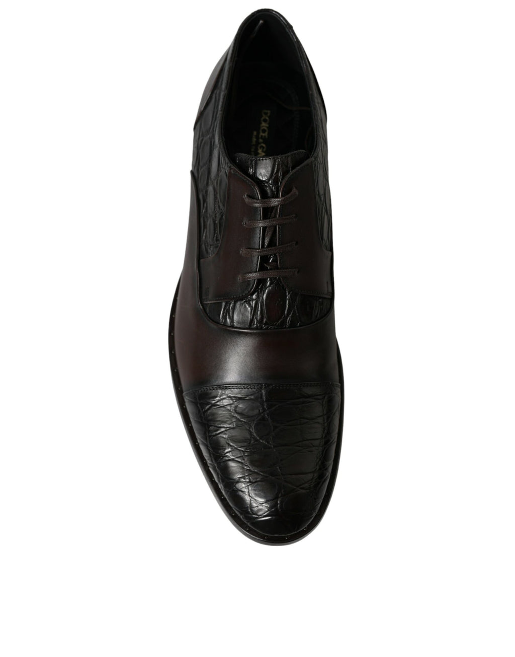 Dolce & Gabbana Braunes Exotisches Leder Formelle Herren Anzugschuhe