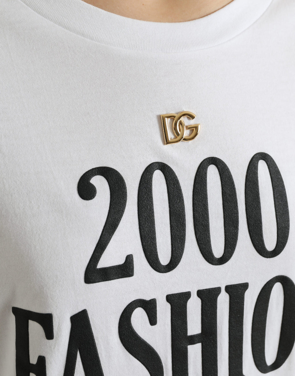 Dolce & Gabbana White Slogan-Print Lace-Up T-Shirt