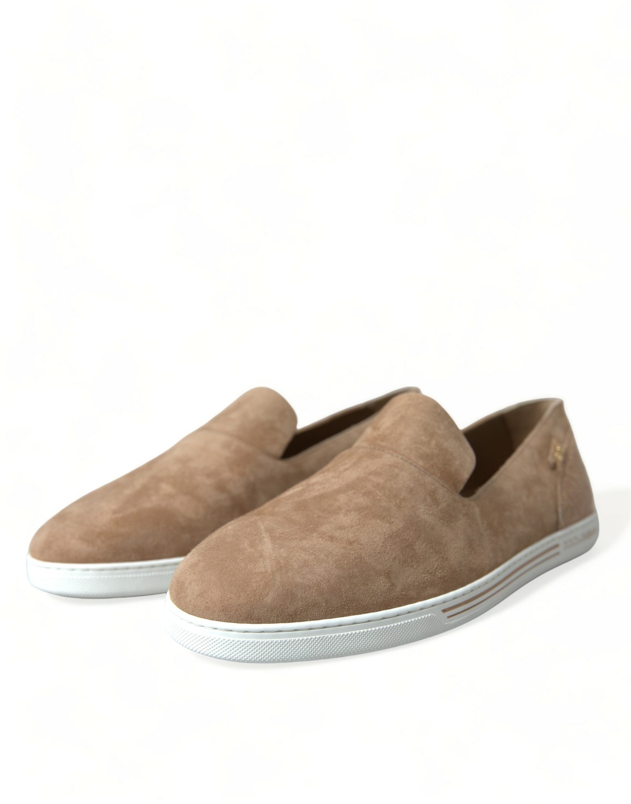 Dolce & Gabbana Beige Suede Caiman Men's Loafers Slippers Shoes