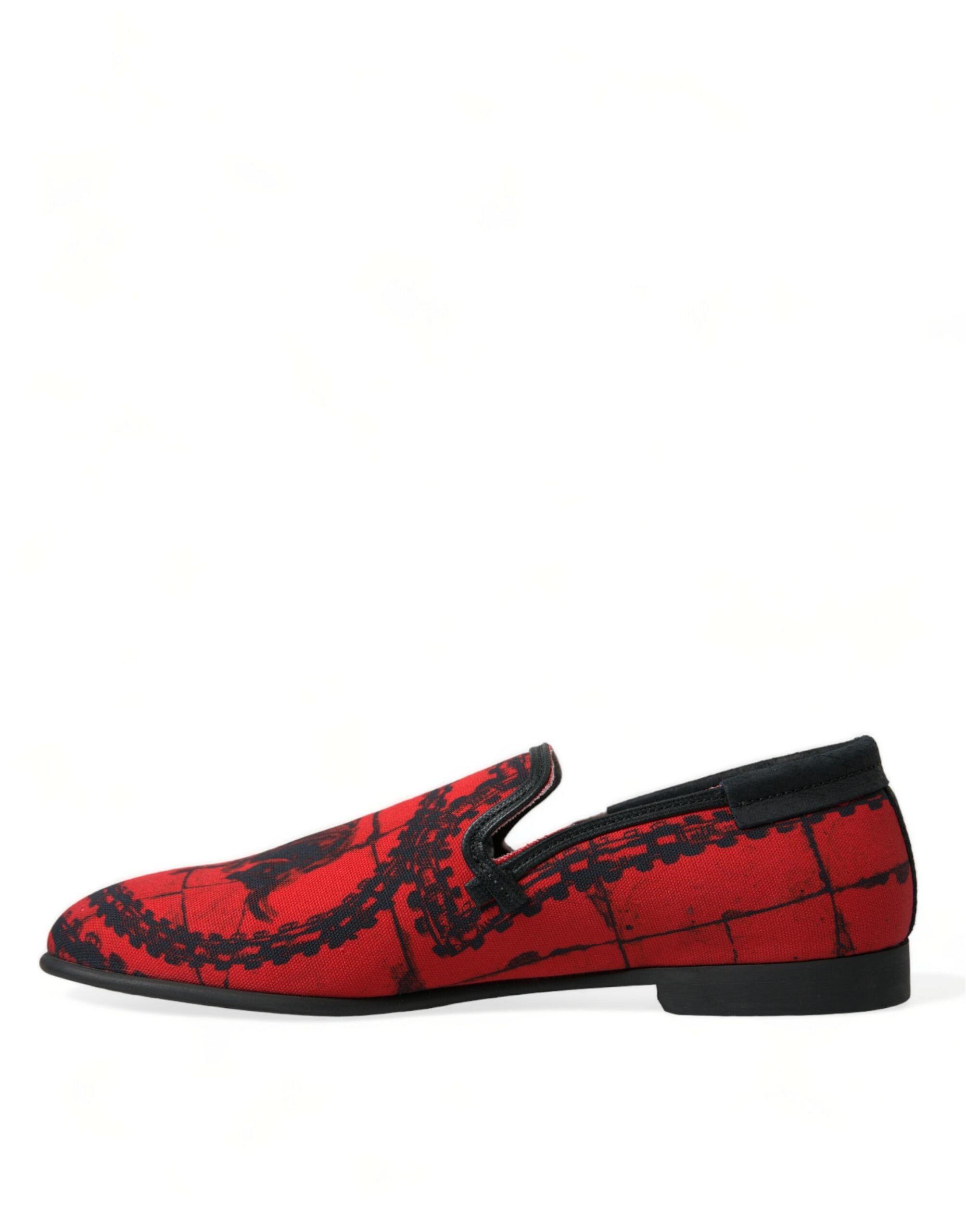 Dolce & Gabbana Rot Schwarz Torero Loafers Pantoffeln Männer Schuhe