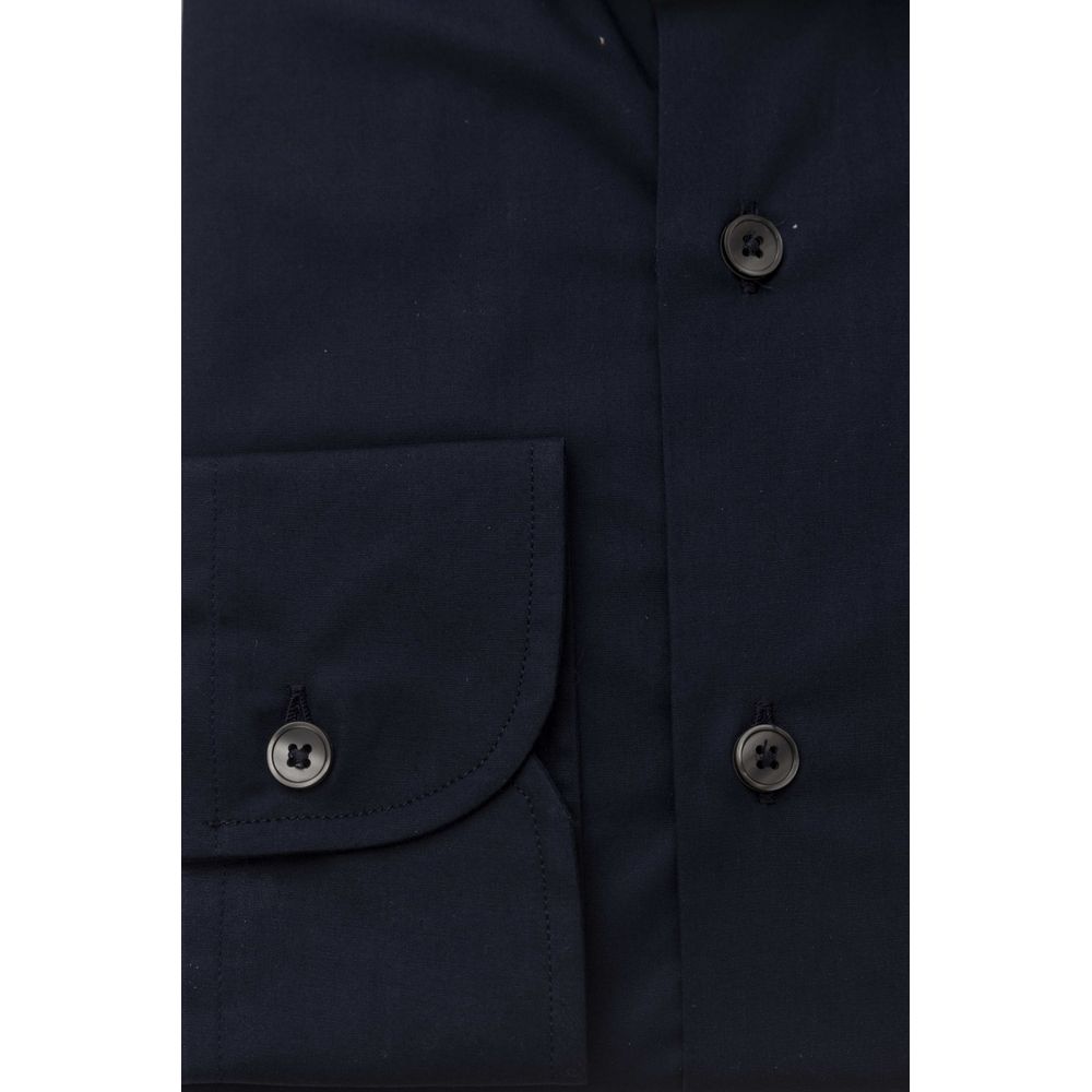 Bagutta Blaues Baumwollhemd für Herren, Slim Fit