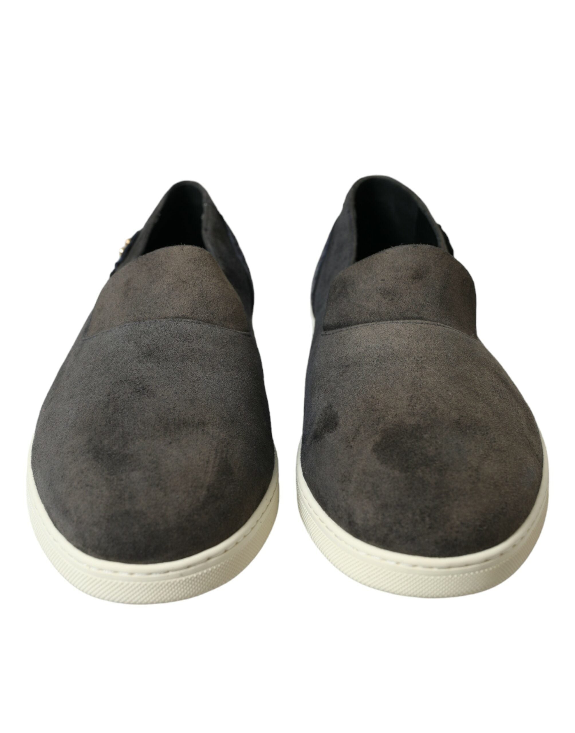 Dolce & Gabbana Blue Suede Caiman Men's Loafers Slippers Shoes
