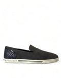 Dolce & Gabbana Blue Suede Caiman Men's Loafers Slippers Shoes