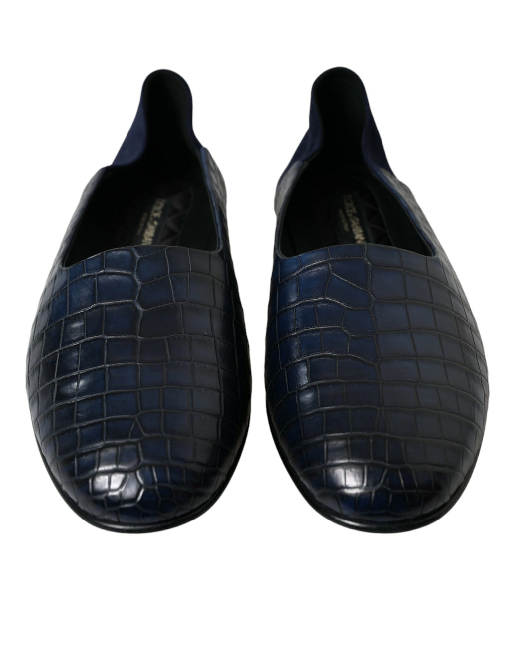 Dolce & Gabbana Blue Crocodile Leather Loafer Slip-On Shoes