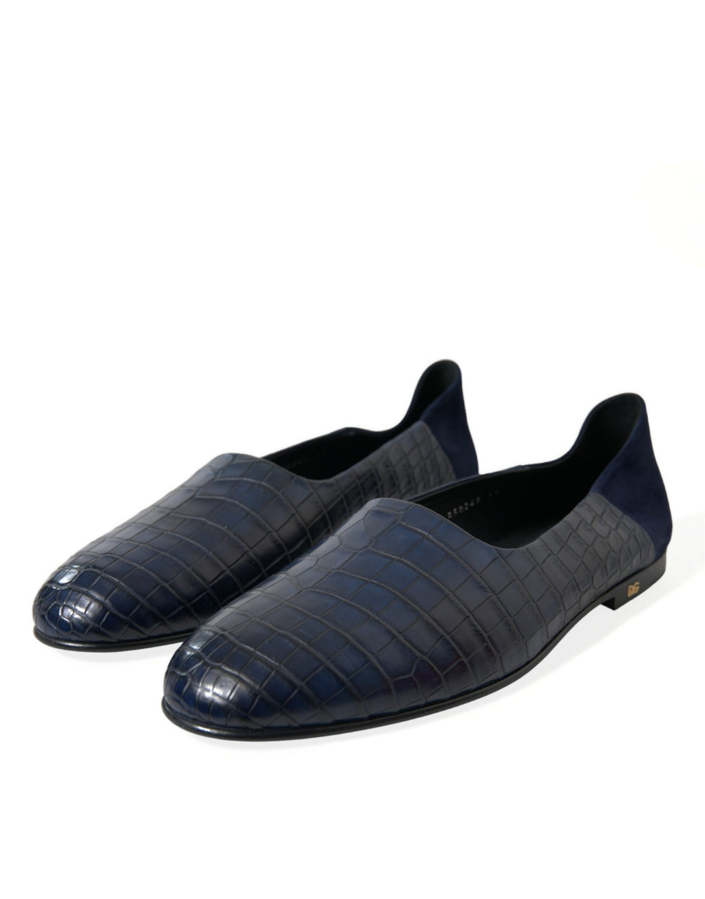 Dolce & Gabbana Blue Crocodile Leather Loafer Slip-On Shoes