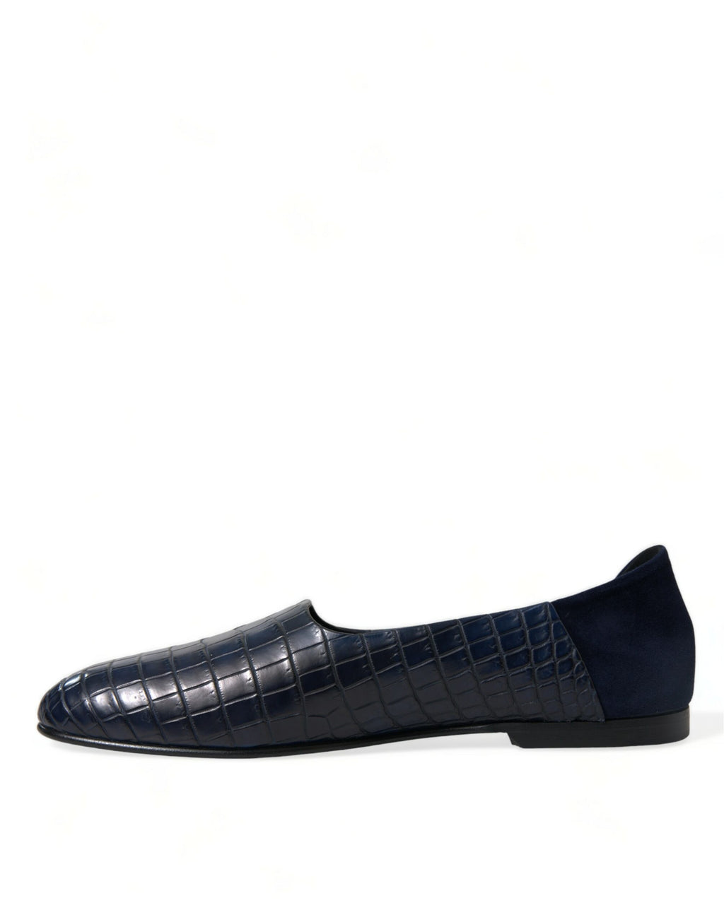 Dolce & Gabbana Blue Crocodile Leather Loafer Slip-On Shoes