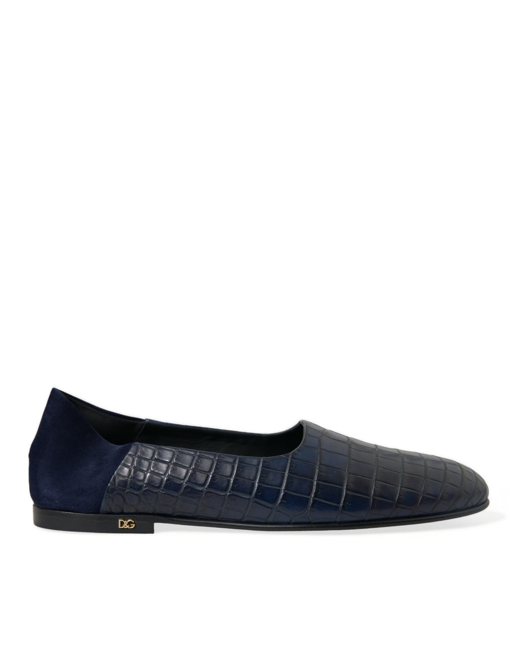 Dolce & Gabbana Blue Crocodile Leather Loafer Slip-On Shoes