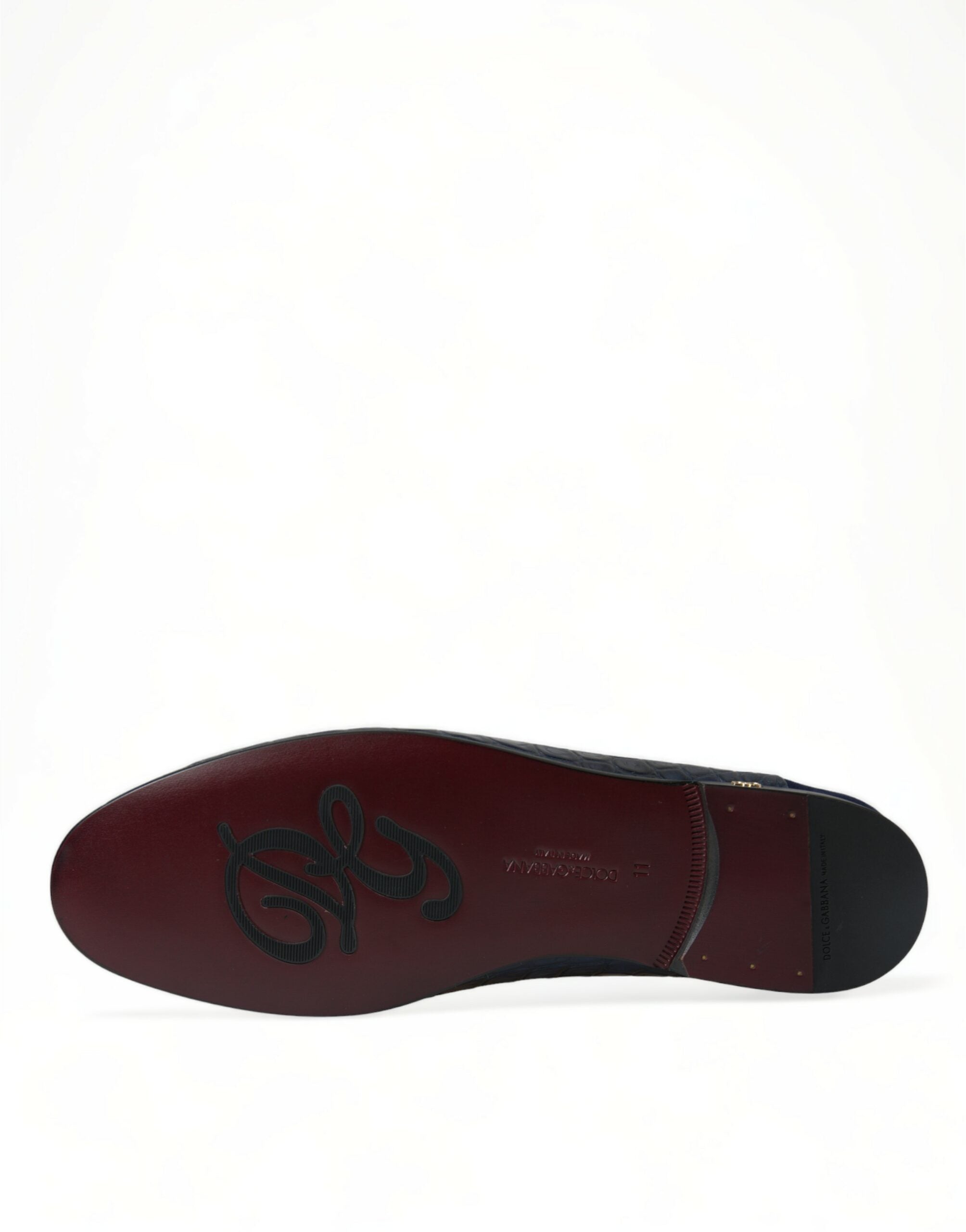 Dolce & Gabbana Blue Crocodile Leather Loafer Slip-On Shoes