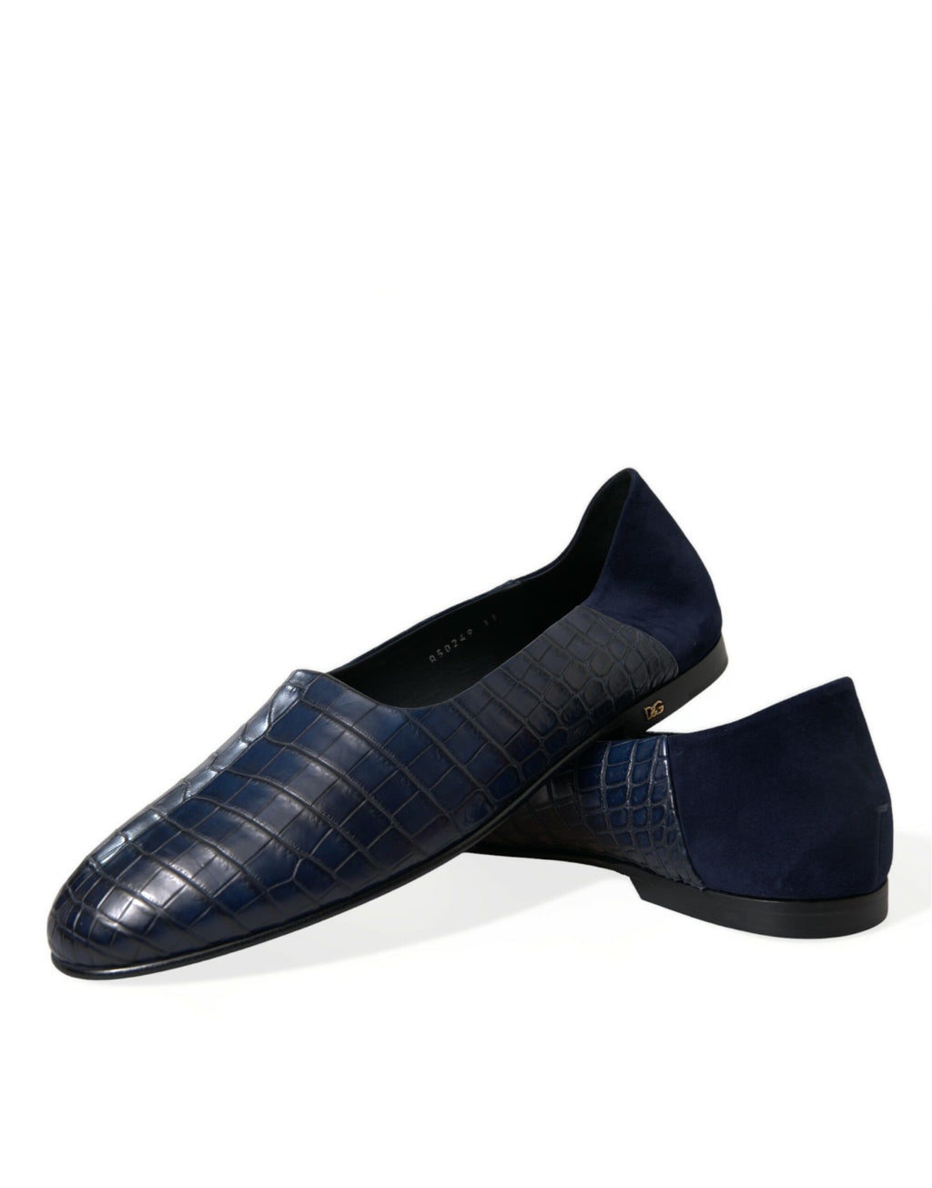 Dolce & Gabbana Blue Crocodile Leather Loafer Slip-On Shoes
