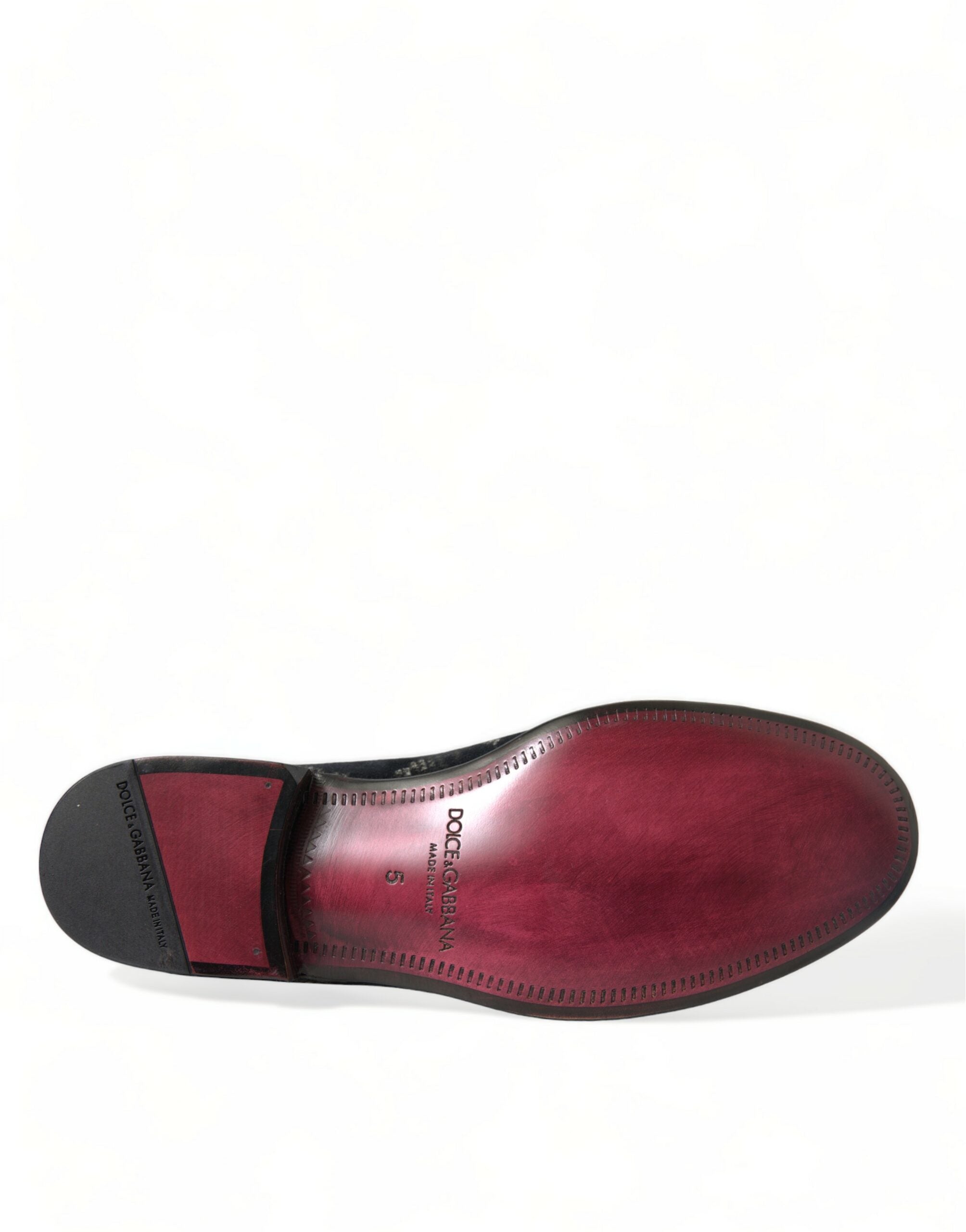 Dolce & Gabbana Black Floral Slippers Men's Loafers Dress Shoes