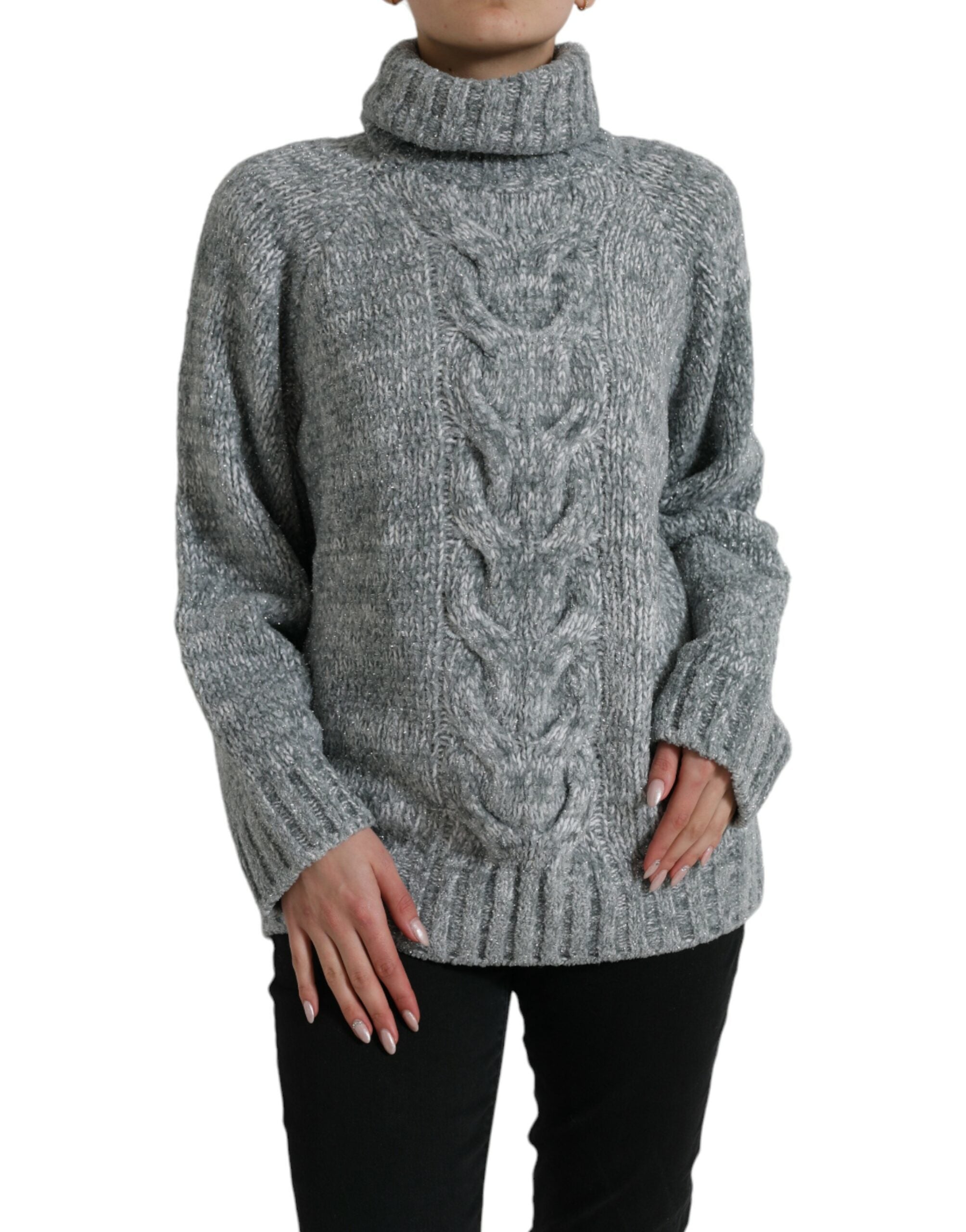 Dolce & Gabbana Grey Cashmere Turtleneck Sweater