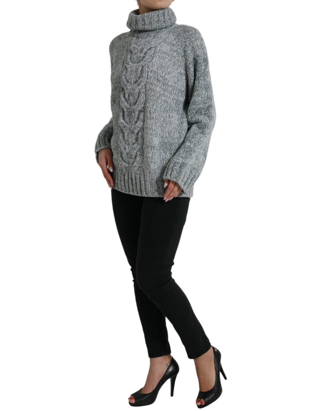 Dolce & Gabbana Grey Cashmere Turtleneck Sweater