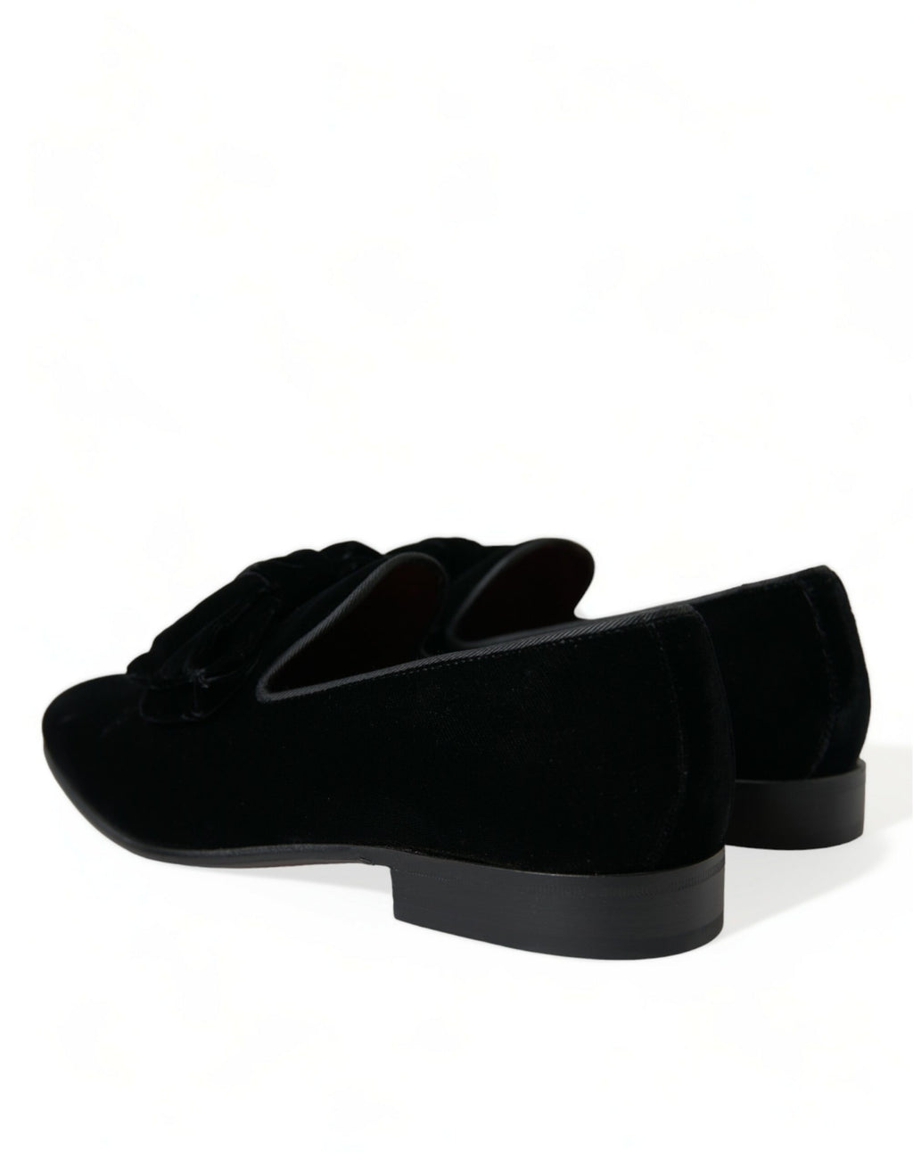Dolce & Gabbana Schwarzer Samt Loafers Formelle Schuhe