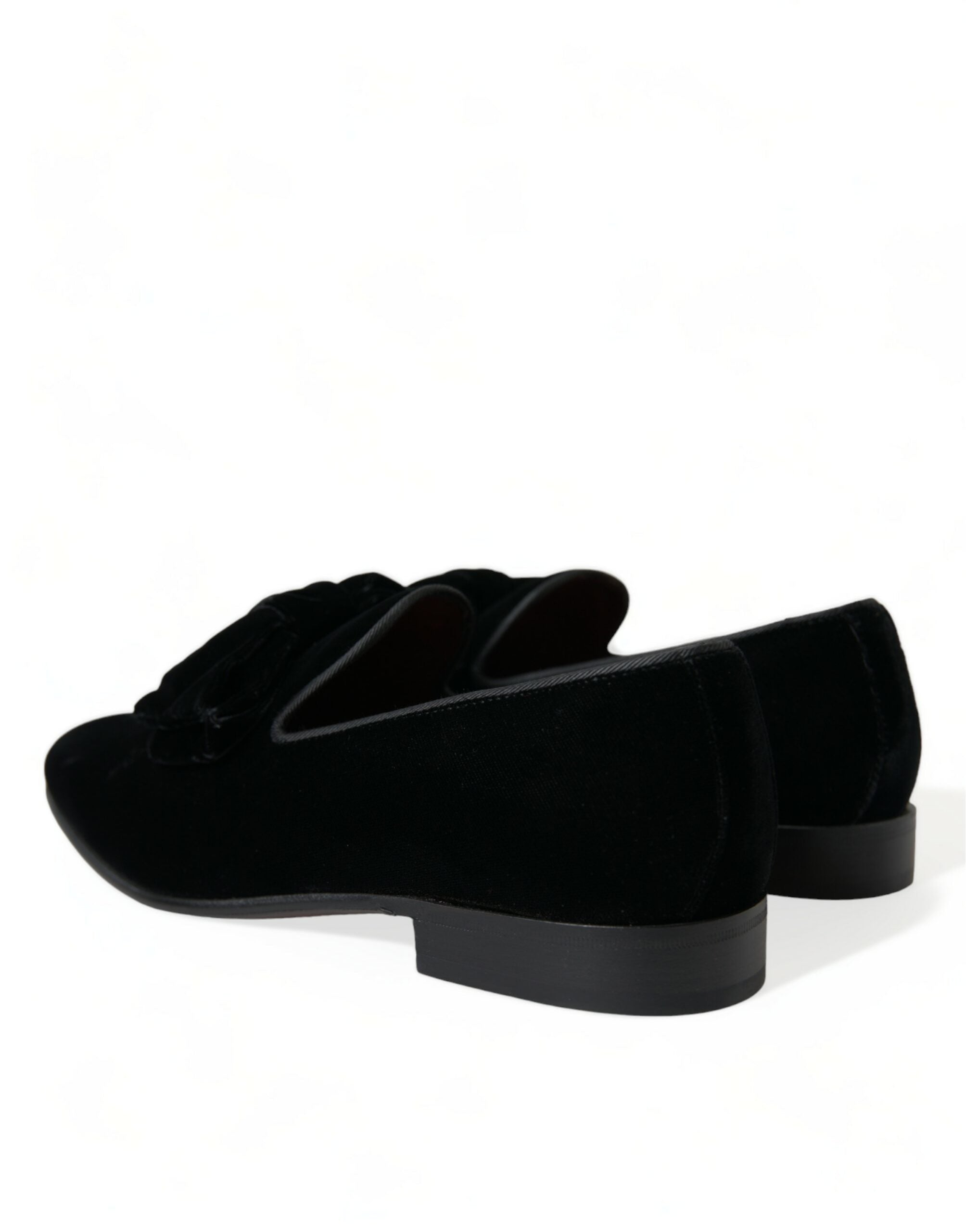 Dolce & Gabbana Schwarzer Samt Loafers Formelle Schuhe