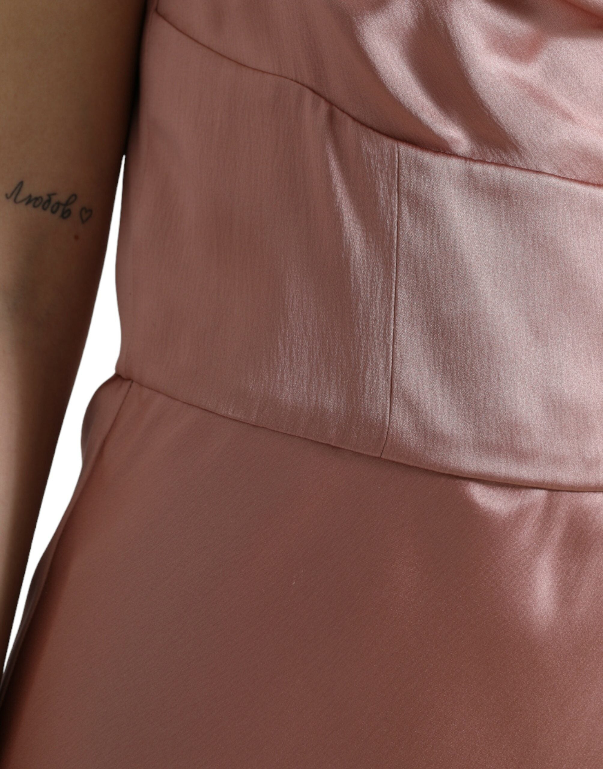 Dolce & Gabbana Pink Silk Spaghetti-Strap Long Dress