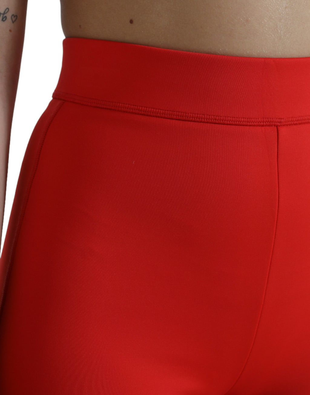 Dolce & Gabbana Red Nylon Stretch Slim Leggings Trousers
