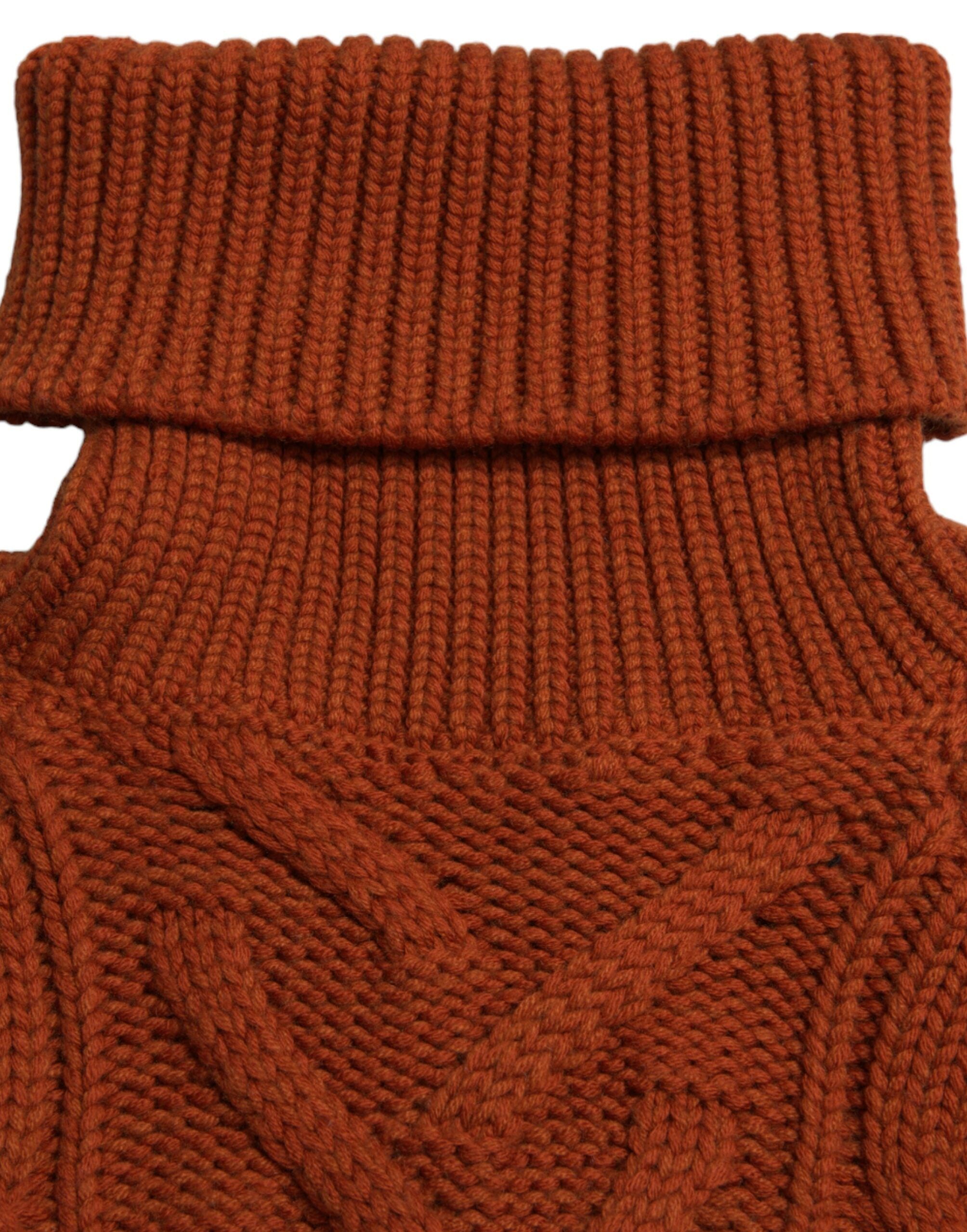 Dolce & Gabbana Brauner Wollstrick-Rollkragenpullover