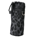 Dolce & Gabbana Schwarzer Leopard Runde schlanke Tote Flaschenhaltertasche