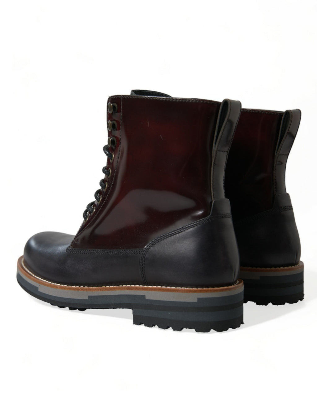 Dolce & Gabbana Schwarzes Leder Militär Kampfstiefel Schuhe