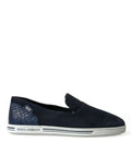 Dolce & Gabbana Blau Wildleder Kaiman Loafers Saint Tropez Schuhe