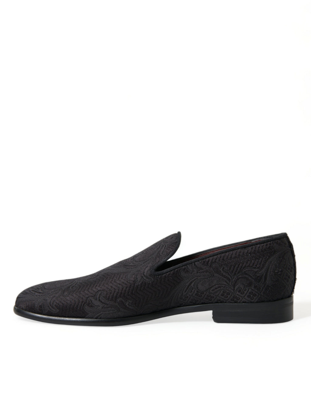 Dolce & Gabbana Black Brocade Men's Slip On Loafer Dress Shoes