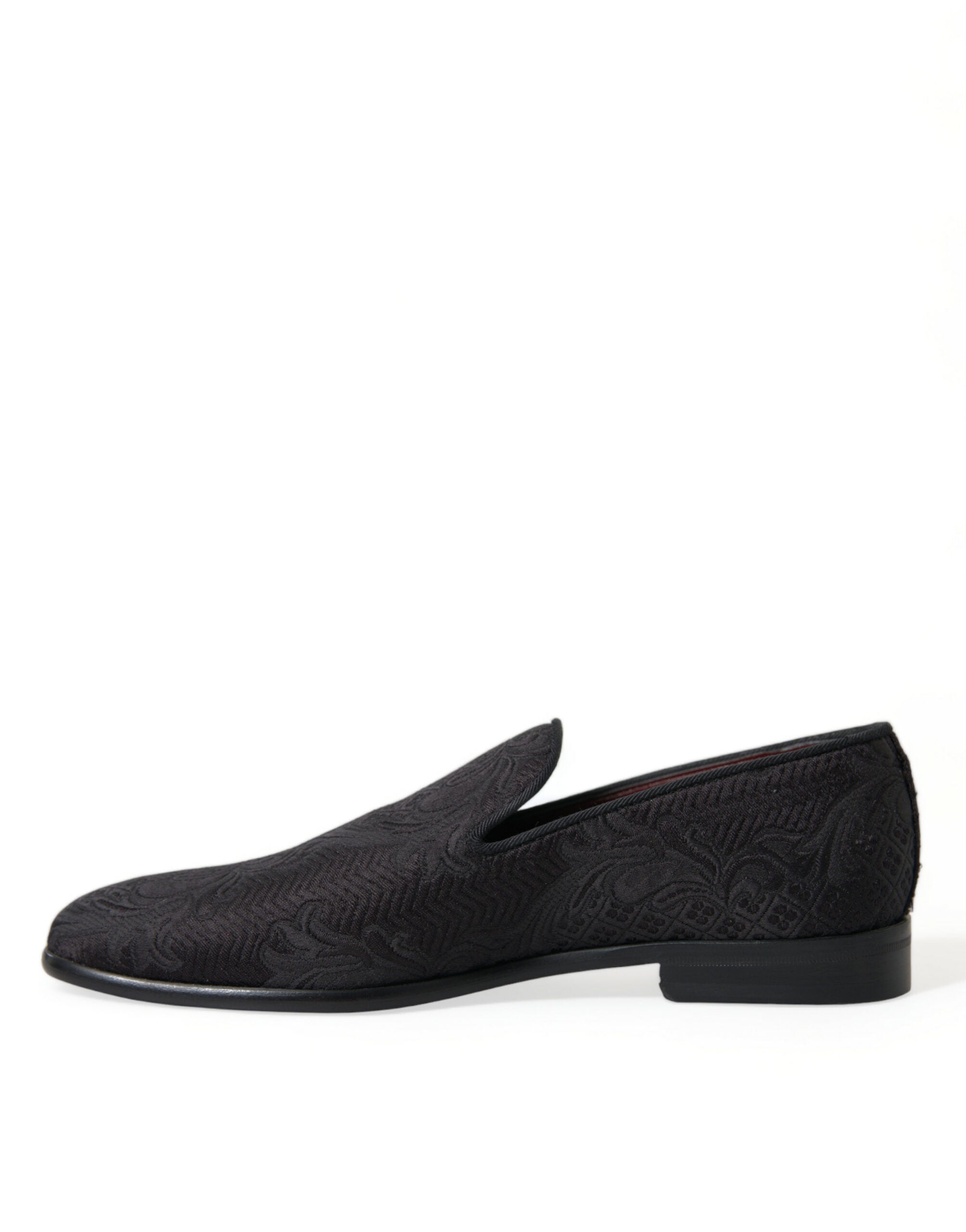 Dolce & Gabbana Black Brocade Men's Slip On Loafer Dress Shoes